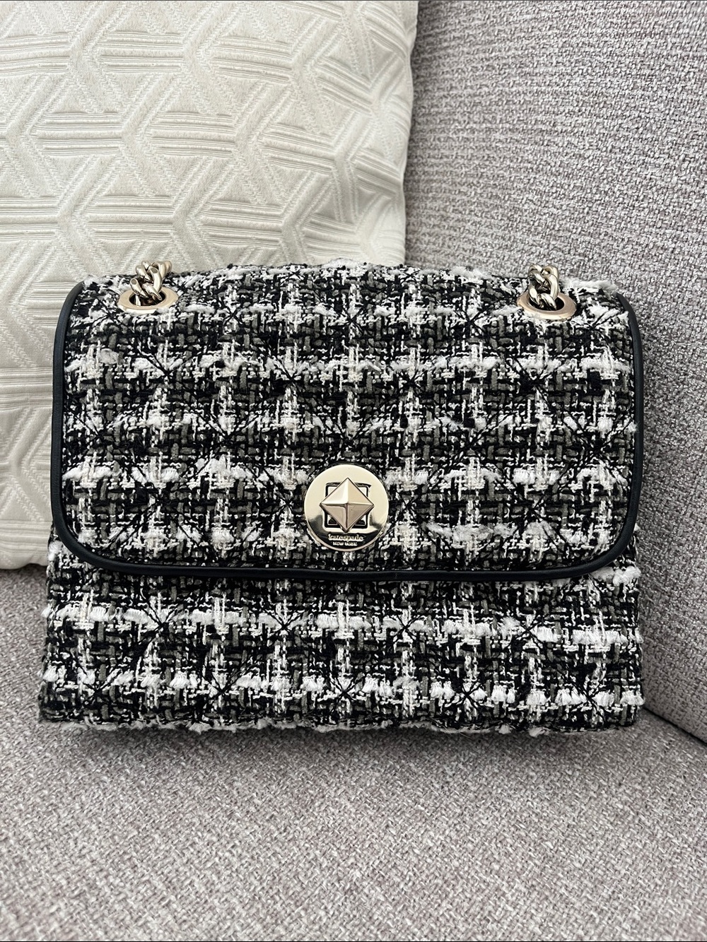 Kate Spade Black & White Tweed Shoulder Bag